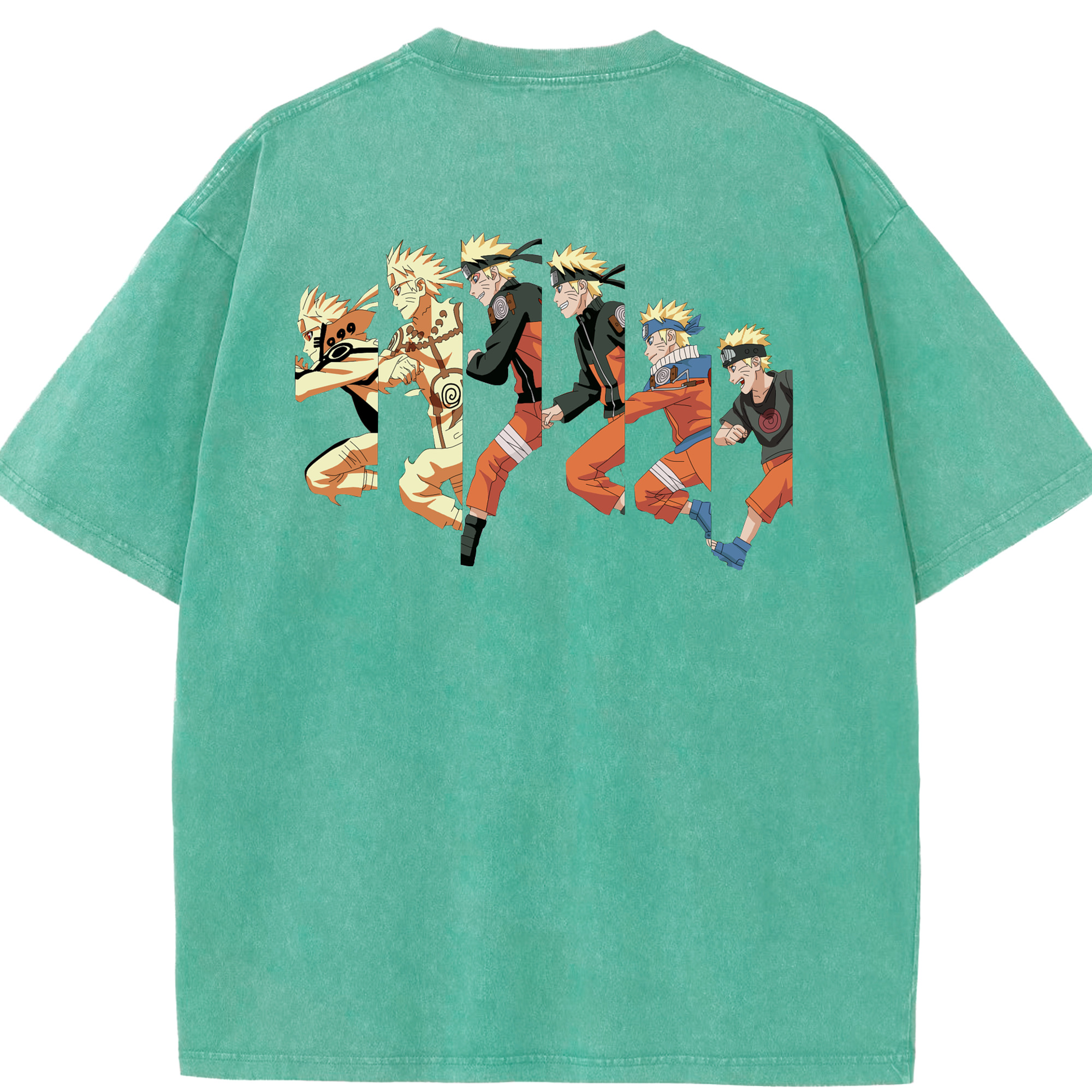 （画像用） NARUTO -ナルト- うずまき ナルト Uzumaki Naruto 綿100% ヴィンテージ風 半袖Tシャツ（背面プリント）